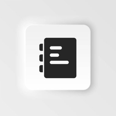 Belge simgesi - Vektör. UI konseptinden basit bir örnek. Belge simgesi neumorfik biçim vektör simgesi .