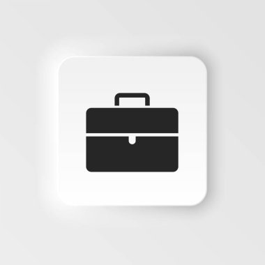 Evrak çantası simgesi - Vektör. UI konseptinden basit bir örnek. Evrak çantası simgesi neumorfik biçim vektör simgesi .