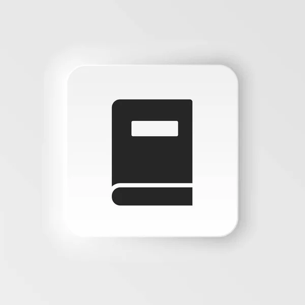 Book Icon Vector Simple Element Illustration Concept Book Icon Neumorphic — Stockvektor
