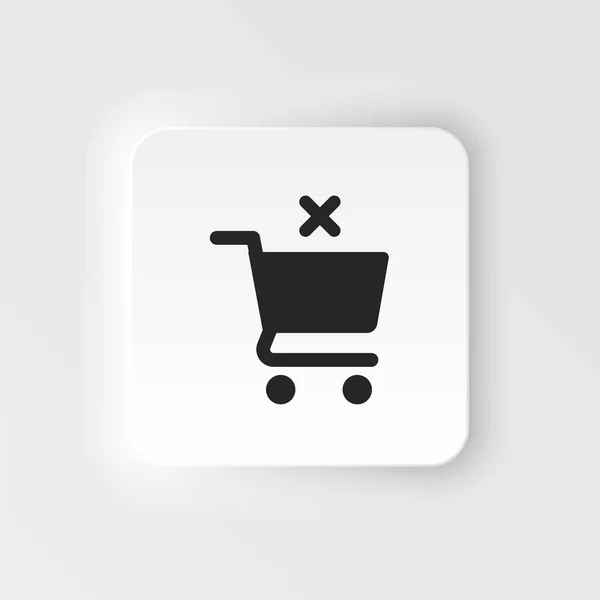 Shopping Basket Remove Neumorphic Style Vector Icon Simple Element Illustration — Stock Vector