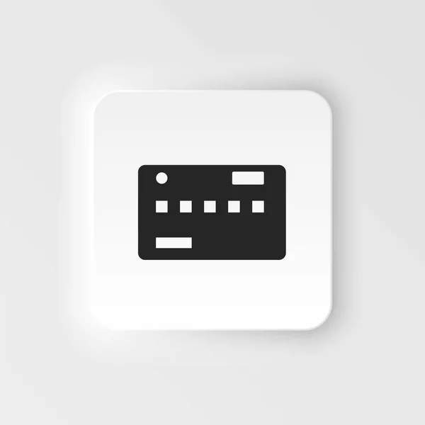 Card Credit Money Neumorphic Style Vector Icon Simple Element Illustration — Vetor de Stock