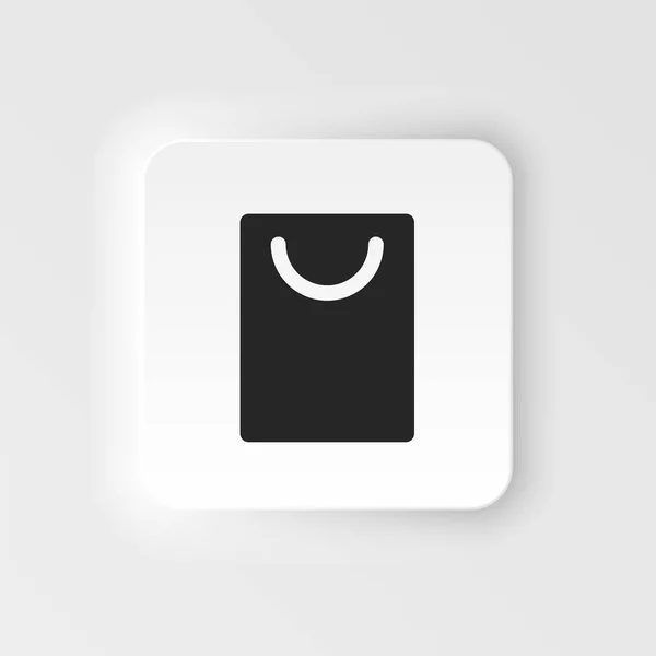 Bag Product Shop Neumorphic Style Vector Icon Simple Element Illustration — Vetor de Stock