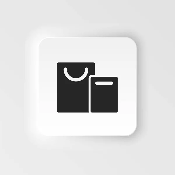 Bags Shopping Neumorphic Style Vector Icon Simple Element Illustration Concept — Archivo Imágenes Vectoriales