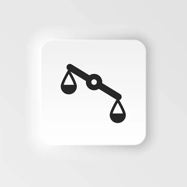 Misbalance Justice Scale Neumorphic Style Vector Icon Simple Element Illustration — Image vectorielle