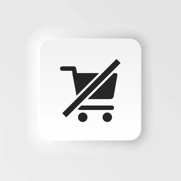 Cart Clear Shopping Neumorphic Style Vector Icon Simple Element Illustration — Stockvektor