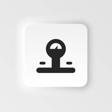 Denge, ölçekli neumorfik stil vektör simgesi. UI konseptinden basit bir örnek. Denge, ölçekli neumorfik stil vektör simgesi. Finans kavramı vektör illüstrasyonu. .