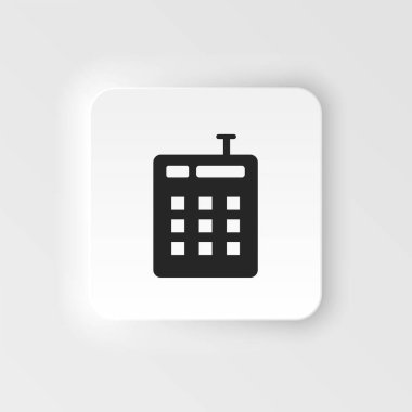 Cashbox neumorphic biçim vektör simgesi. UI konseptinden basit bir örnek. Cashbox neumorphic biçim vektör simgesi. Finans kavramı vektör illüstrasyonu. .