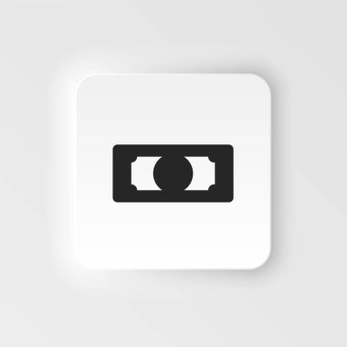 Para, dolar-neumorfik stil vektör ikonu. UI konseptinden basit bir örnek. Para, dolar-neumorfik stil vektör ikonu. Finans kavramı vektör illüstrasyonu. .