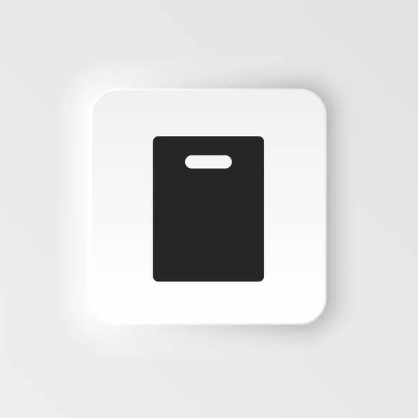 Bag Shopping Neumorphic Style Vector Icon Simple Element Illustration Concept — Vetor de Stock