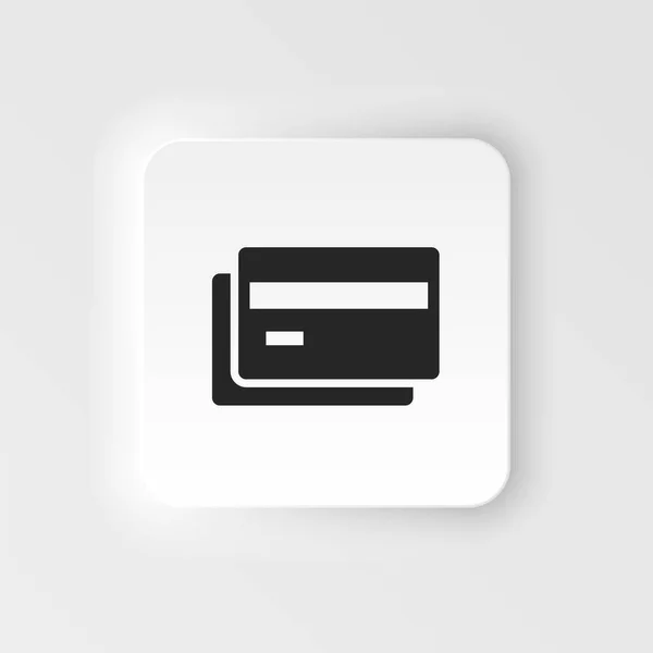 Card Credit Money Neumorphic Style Vector Icon Simple Element Illustration — Stok Vektör