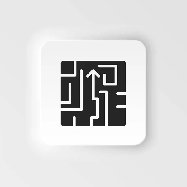Maze Puzzle Strategy Neumorphic Style Vector Icon Simple Element Illustration — Stockový vektor