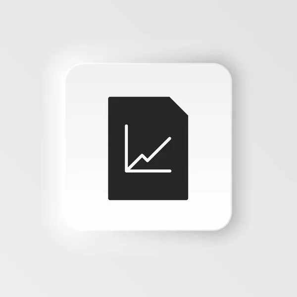 Chart Data File Neumorphic Style Vector Icon Simple Element Illustration — Stockvektor