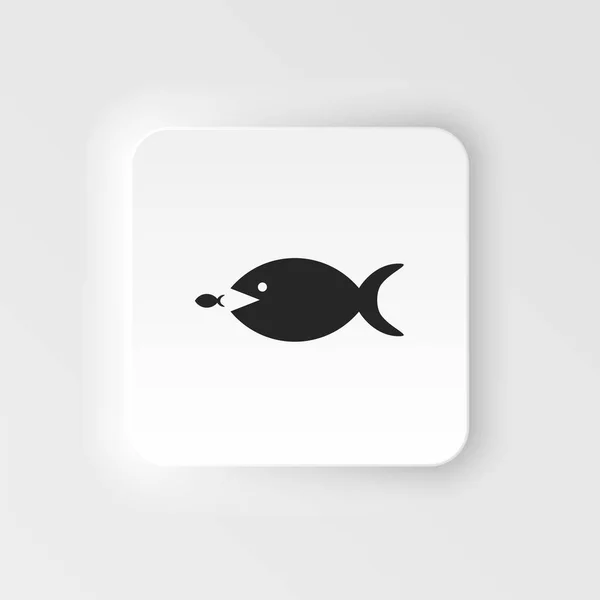 Grande Pesce Piccola Icona Vettoriale Stile Pneumatico Aziendale Elemento Semplice — Vettoriale Stock