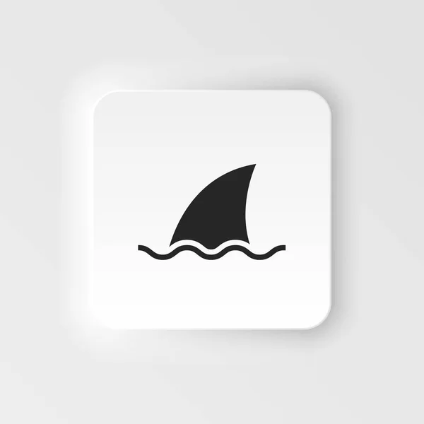 Mar Tubarão Ícone Vetor Estilo Neumórfico Empresarial Ilustração Elemento Simples — Vetor de Stock