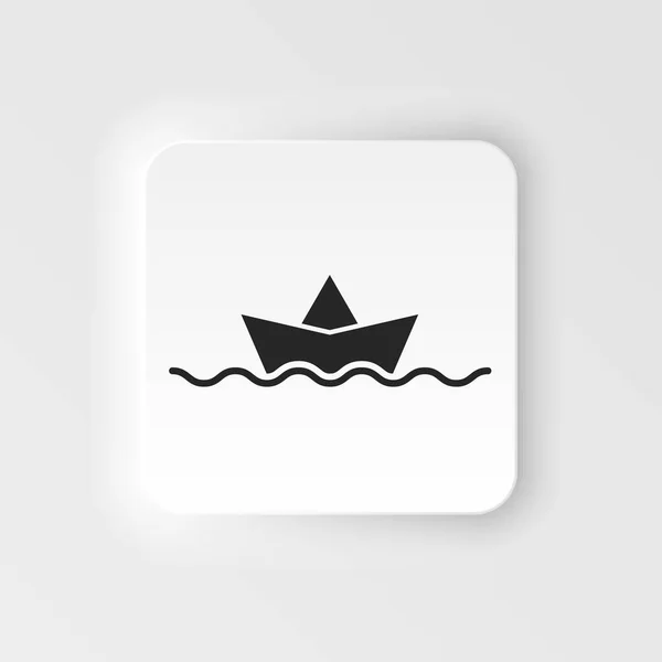 Boar Paper Sea Business Neumorphic Style Vector Icon Simple Element — Stockový vektor