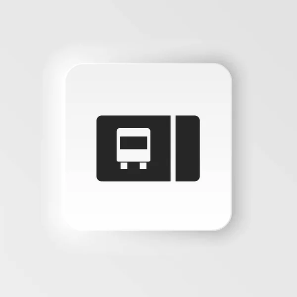 Card Transport Travel Neumorphic Style Vector Icon Simple Element Illustration — Vetor de Stock