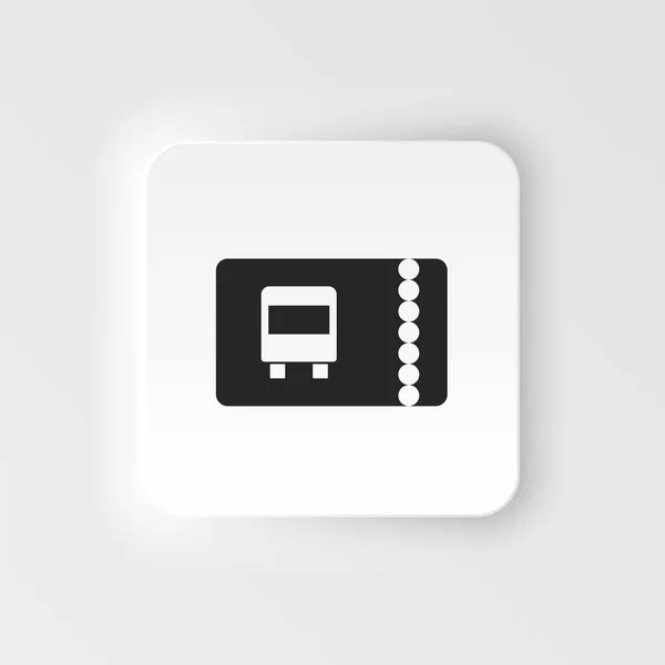 Car Transport Ticket Neumorphic Style Vector Icon Simple Element Illustration — Vetor de Stock