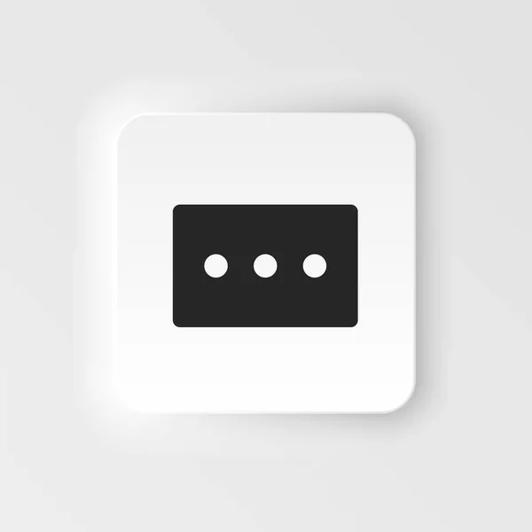 Cinema Theater Ticket Neumorphic Style Vector Icon Simple Element Illustration — Stockový vektor