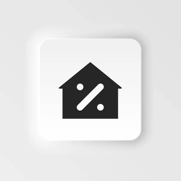 House Mortgage Neumorphic Style Vector Icon Simple Element Illustration Concept — Stockový vektor