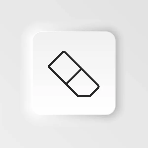 Eraser 아이콘 모바일 벡터를 도구의 Thin Neumorphic Style Vector Icon — 스톡 벡터