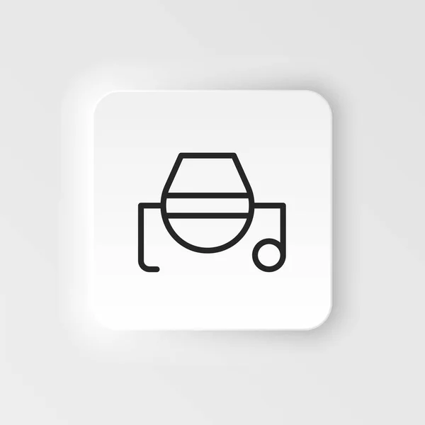 Concrete, mixer vector icon. Element of design tool for mobile concept and web apps vector. Thin neumorphic style vector icon for website design — Stock Vector