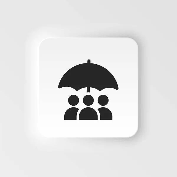 Business Employee Group Insurance Icon Vector Insurance Neumorphic Style Vector — Vetor de Stock