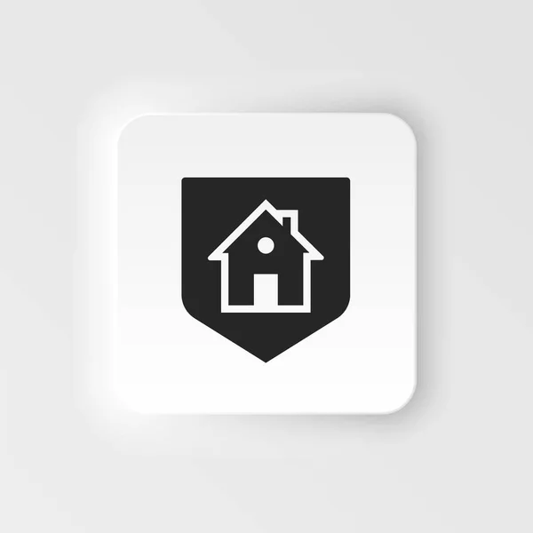 Home Insurance Property Shield Icon Vector Insurance Neumorphic Style Vector — Vector de stock
