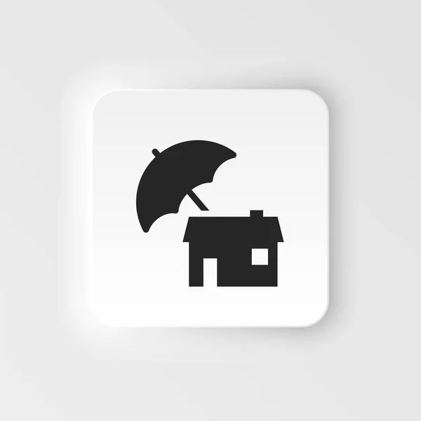Home House Insurance Property Icon Vector Insurance Neumorphic Style Vector — Stockvector