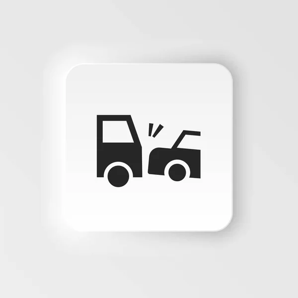 Accident Car Collision Insurance Icon Vector Insurance Neumorphic Style Vector — Διανυσματικό Αρχείο