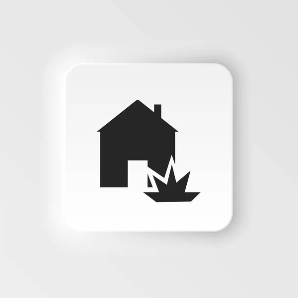 Explosion Home House Insurance Icon Vector Insurance Neumorphic Style Vector — Stockvector