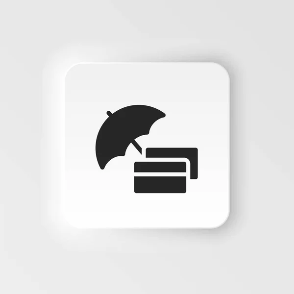 Bank Credit Card Icon Vector Insurance Neumorphic Style Vector Icon — Stok Vektör