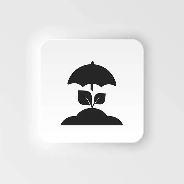 Crop Harvest Insurance Protection Icon Vector Insurance Neumorphic Style Vector — Vetor de Stock