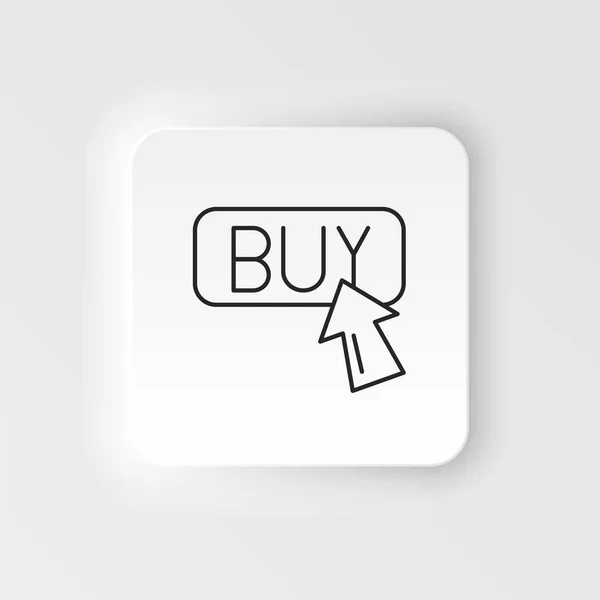Commerce Neumorphic Style Vector Icon Button Arrow Outline Vector Icon — Stock Vector