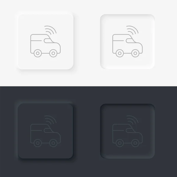 Car Gps Drive Smart Icon Vector Artificial Intelligence Neumorphic Style — Διανυσματικό Αρχείο
