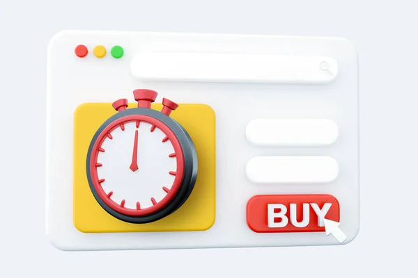Stopwatch Időzítő Ikon Illusztráció Render Weboldal Időzítő Ikon Stopwatch Render — Stock Fotó