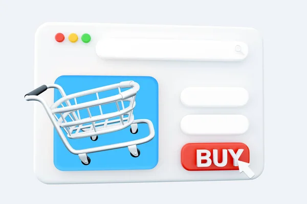 Render Web Page Shopping Cart Icon Shop Cart Icon Render — Stock Fotó