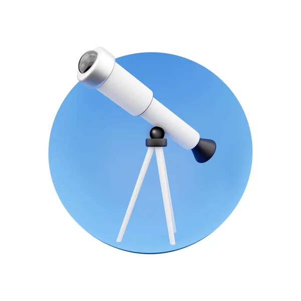 Telescope Astronomy Physics Class Symbol Rendering Icon Isolated — Stockfoto