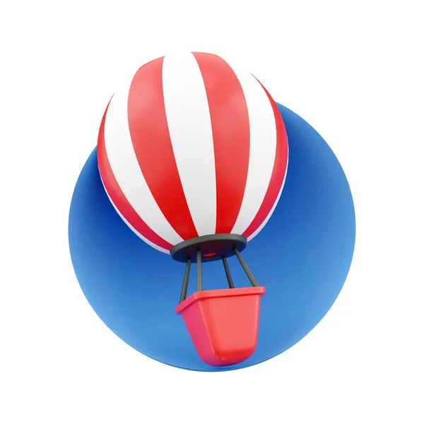 Render Hot Air Balloon Icon Render Air Balloon Icon White — ストック写真