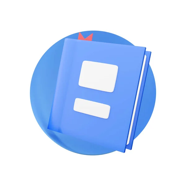 Render Book Icon Textbook Bookmark Render Book Icon Cartoon Minimal — Stockfoto