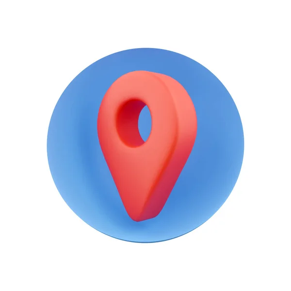 Рендеринг Red Map Pin Icon Белом Фоне Красный Штырь Значок — стоковое фото