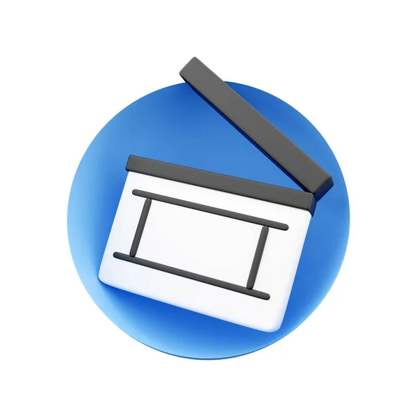 Render Movie Clapper Icon Copy Space Render Film Cut Icon — Fotografia de Stock