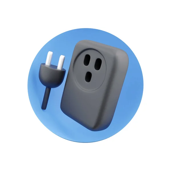 Rendering Smart Plug Symbol Auf Weiß Für Smart Home App — Stockfoto