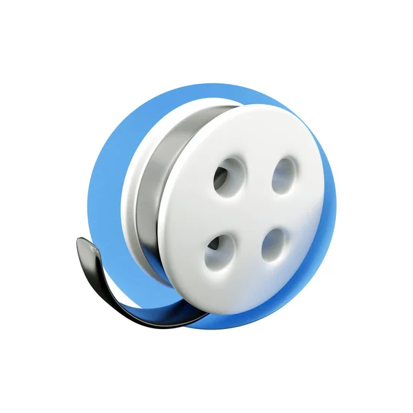 3d render a film reel isolated on white background. 3d rendering film reel icon. — Stockfoto