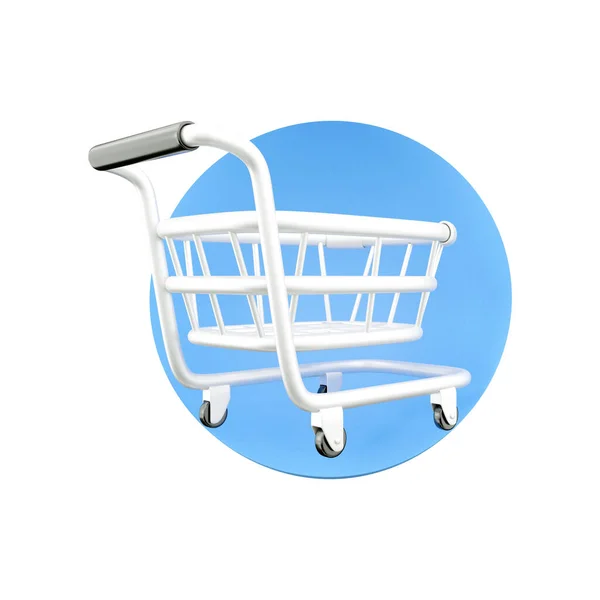 3d render shopping cart icon. 3d shop cart icon. 3d rendering shopping cart icon. — Stock Fotó