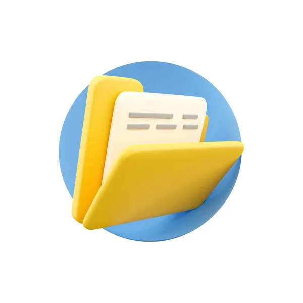 3d render folder icon on white background. 3d rendering folder icon. — Stockfoto