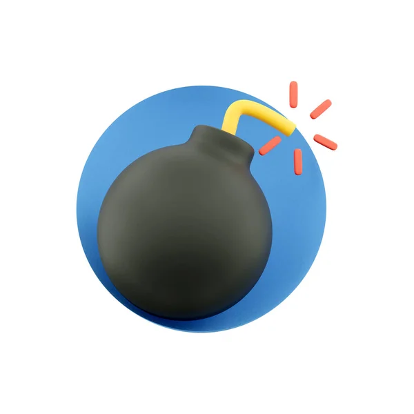 3D рендеринг черной винтажной бомбы. Изолированный на белом фоне 3D рендеринг бомбы значок — стоковое фото