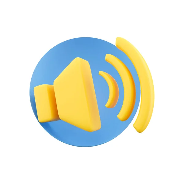 3D render sound icon on white background icon. 3D sound icon. Sound 3D render icon — Stock Photo, Image