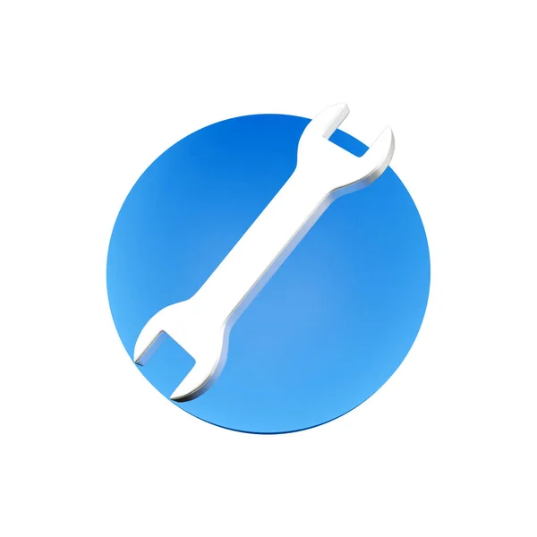 3D render illustration repair icon wrenches, 3D rendering illustration wrench icon on white background. — Zdjęcie stockowe