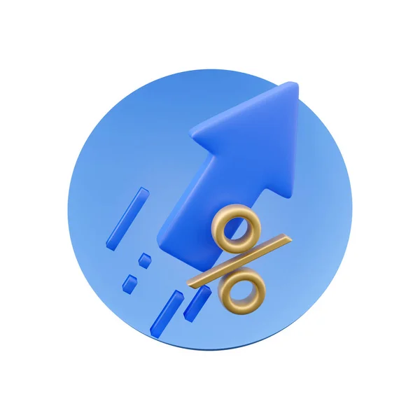 Rendered Illustration Showing Arrow Interest Icon Blue Circle Render Arrow — Stock Photo, Image