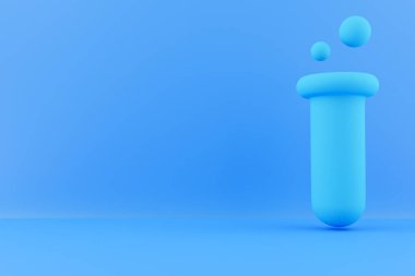 3 boyutlu tıbbi tüp. 3D tıbbi tüp hazırlanıyor. 3D tıbbi tüp çizimi.